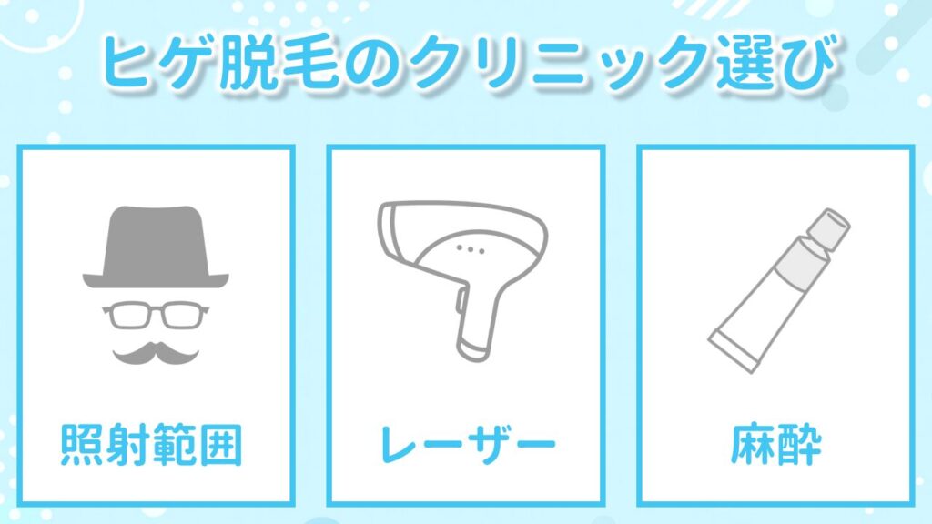 ヒゲ脱毛のクリニックの選び方